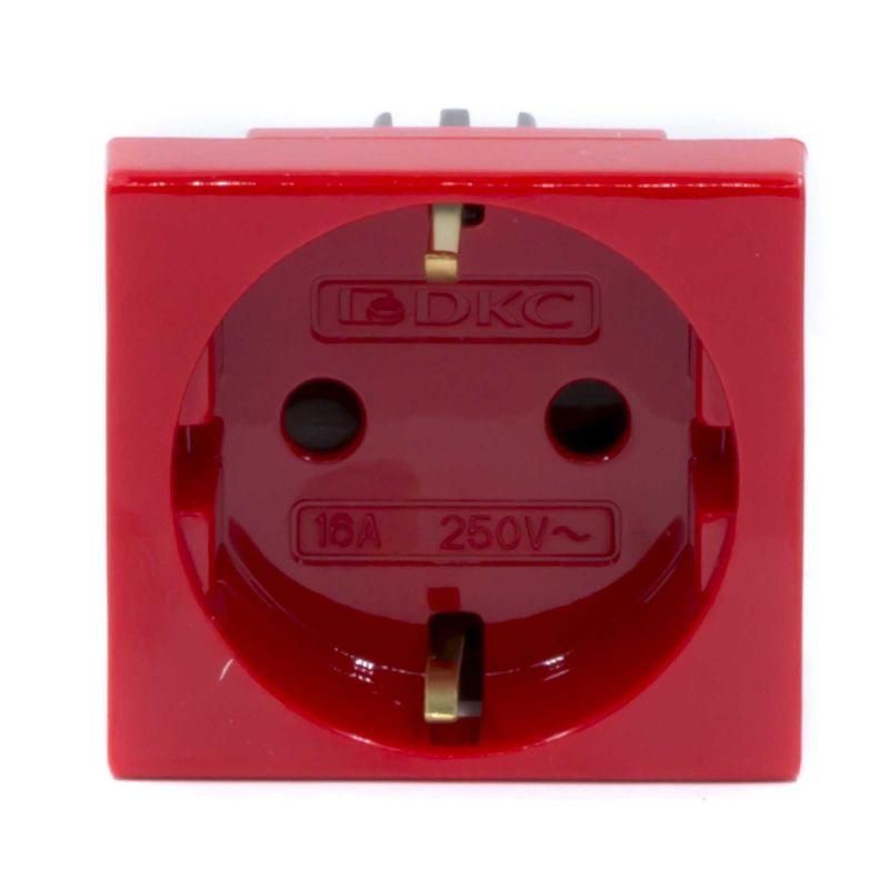 розетка 1-м 2мод. viva 16а ip20 2p+e с заземл. защ. шторки красн. dkc 45015 от BTSprom.by
