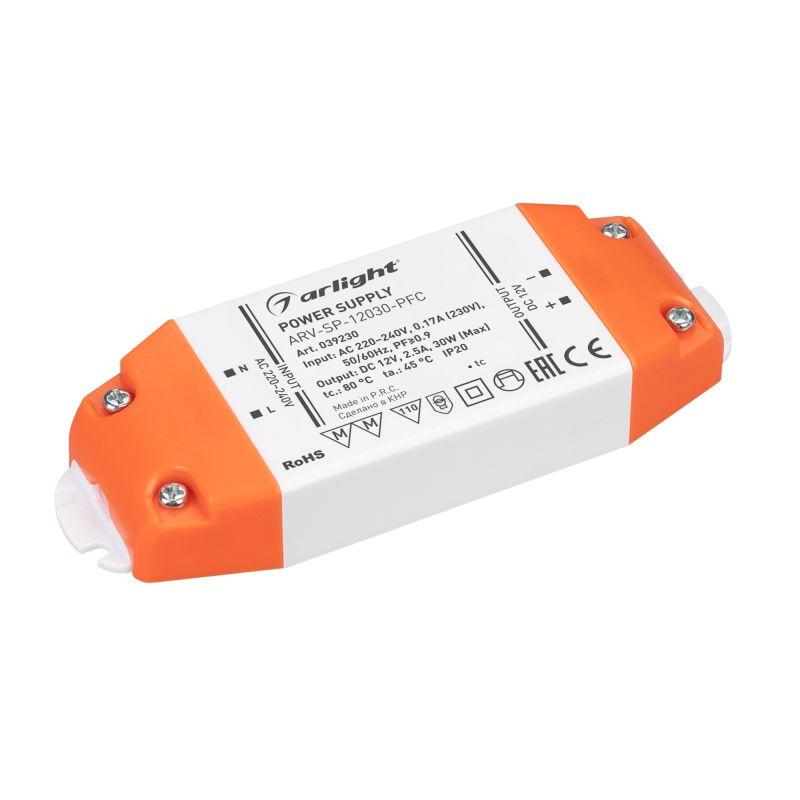 блок питания arv-sp-12030-pfc (12в 2.5а 30вт) (ip20 пластик) arlight 039230 от BTSprom.by