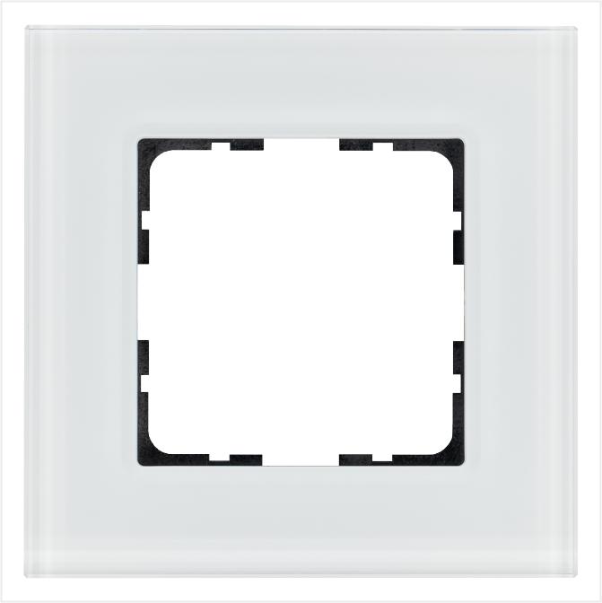 рамка 1-м g-glass стекло бел. white glass jasmart g1001gw от BTSprom.by