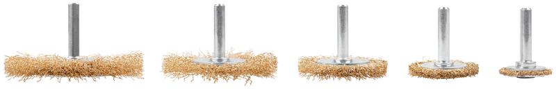  Набор щеток для дрели 5 шт ("Плоские" 25; 38; 50; 65; 75мм) латун. витая проволока блист. Profi Cutop 82-925 фото в каталоге от BTSprom.by