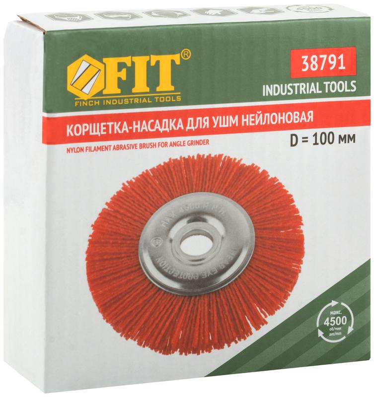  Корщетка-колесо нейлоновая посадочный диаметр 22.2мм профи 100мм FIT 38791 фото в каталоге от BTSprom.by