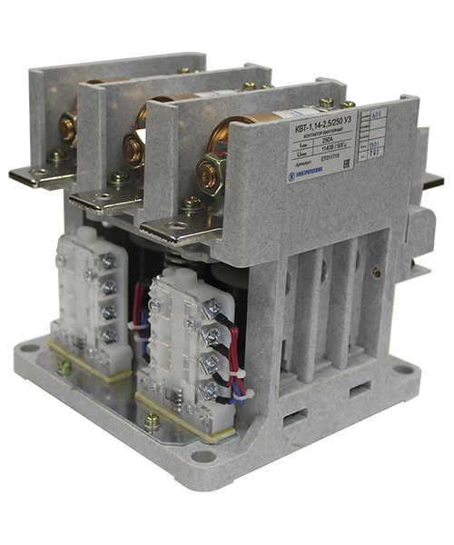 контактор вакуумный квт(м)-1.14-2.5/250-3 у3 3п 250а кат. 380в 2но+2нз ip00 нереверсивный без реле с магнитным удержанием электротехник et011715 от BTSprom.by