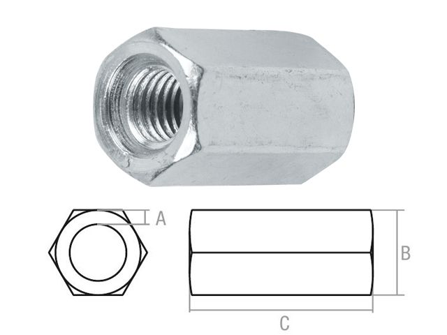 гайка м14 удлиняющая, цинк, (260 шт в коробе) starfix sm-86967-260 от BTSprom.by