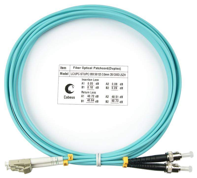 шнур оптический fop-50-lc-st-3m duplex lc-st 50/125мм om3 3м lszh cabeus 7576c от BTSprom.by