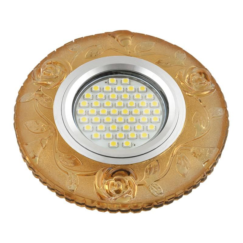 светильник dls-l150 gu5.3 glassy/yellow gu5.3 встраив. доп. светодиод. подсветка 3вт без лампы стекло fametto ul-00003906 от BTSprom.by