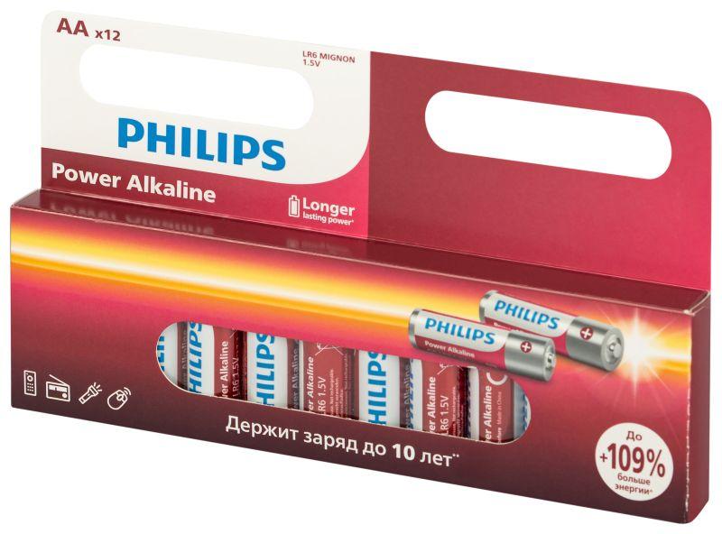 элемент питания алкалиновый aa/lr6 1.5в power (блист. 12шт) philips б0064661 от BTSprom.by