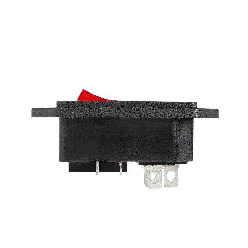  Выключатель клавишный 250В 6А (4с) ON-OFF подсветка+штекер C14 3PIN красн. Rexant 36-2282 фото в каталоге от BTSprom.by