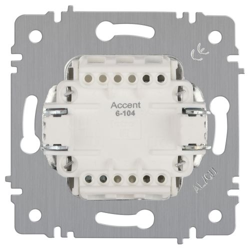  Выключатель 2-кл. СП Accent 6-104-01 10А IP20 250В AL/CU бел. Intro Б0063452 фото в каталоге от BTSprom.by