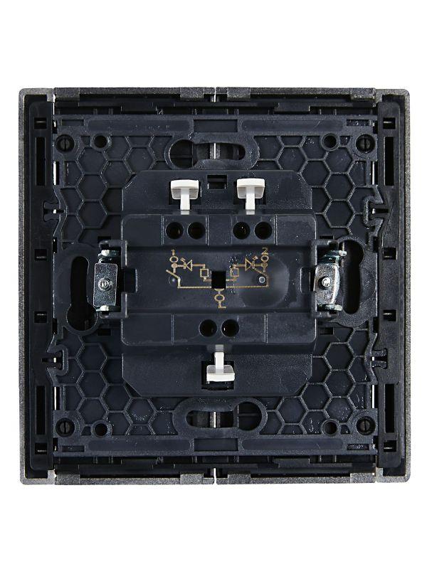  Выключатель 2-кл. СП FORTE&PIANO 10А FP506 с индикацией сталь IEK FP-V20-1-10-1-K46 фото в каталоге от BTSprom.by