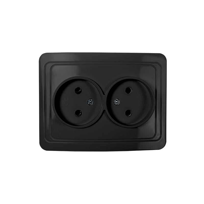 розетка 2-м classico 2102b черн. in home 4690612061115 от BTSprom.by