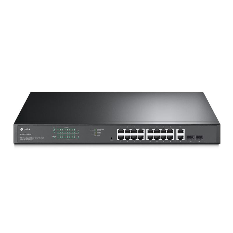 коммутатор tl-sg1218mpe jetstream 16-портовый easy smart гигабитный poe+ с 2 sfp-слотами tp-link 1732473 от BTSprom.by