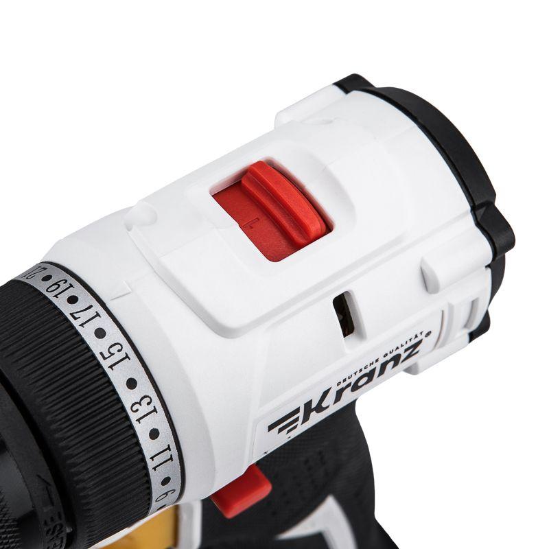  Дрель-шуруповерт аккумуляторная бесщеточная Li-Ion 20В 55Нм (кейс 2 аккум. 2А.ч) Kranz KR-PT-055 фото в каталоге от BTSprom.by