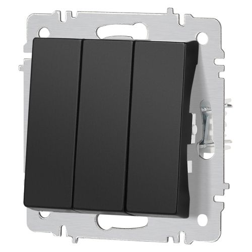  Выключатель 3-кл. СП Accent 6-106-05 10А IP20 250В AL/CU антрацит Intro Б0063540 фото в каталоге от BTSprom.by