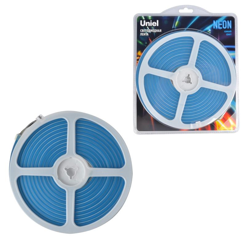 лента светодиодная гибкая uls-n01-2835-120led/m-6mm-ip67-dc12v-9w/m-5m-blue neon (блист. 5м) свет син. uniel ul-00009085 от BTSprom.by