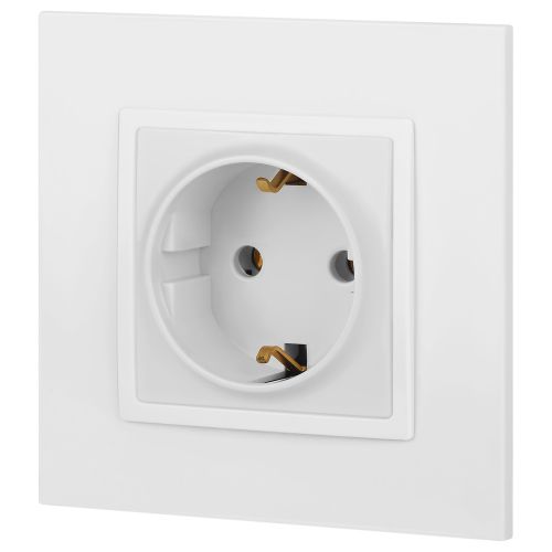  Розетка Elegance 14-2101-01М 16А 250В 2P+E Schuko матов. бел. Эра Б0065800 фото в каталоге от BTSprom.by