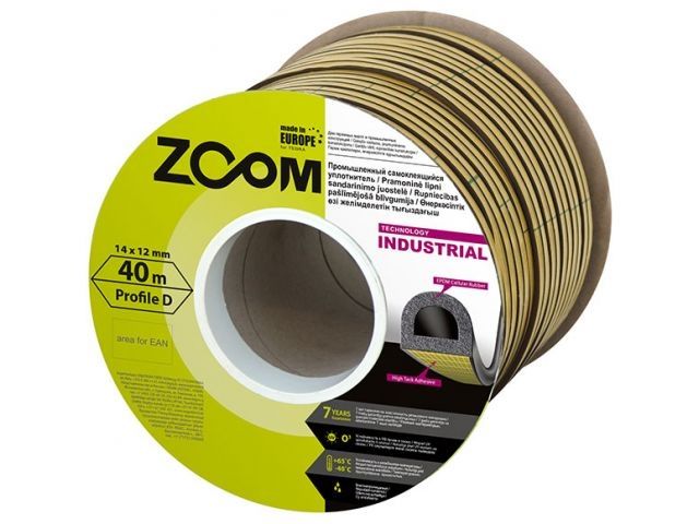 уплотнитель гаражный "d" 14ммх12мм белый сдвоенный профиль (2х20м) zoom industrial 02-2-4-211 от BTSprom.by