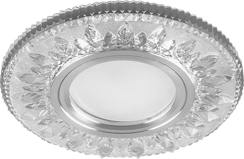 светильник потолочный встраиваемый со светодиодной подсветкой 15ledх2835 smd 4000к mr16 50вт g5.3 бел. хром cd903 с драйвером в комплекте feron 28846 от BTSprom.by