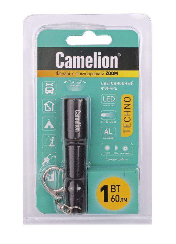 фонарь led51532 led xpe zoom 3 режима 1хlr03 алюм. черн. (открывающ. блист.) camelion 14534 от BTSprom.by