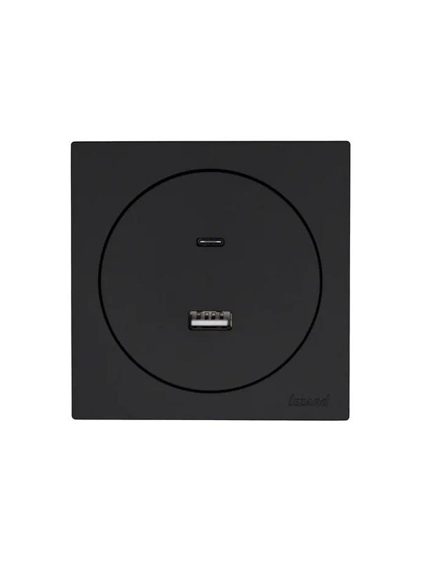  Розетка 1-м СП OSEN TC+ USB разъем механизм черн. бархат LEZARD 743-4288-192TC фото в каталоге от BTSprom.by