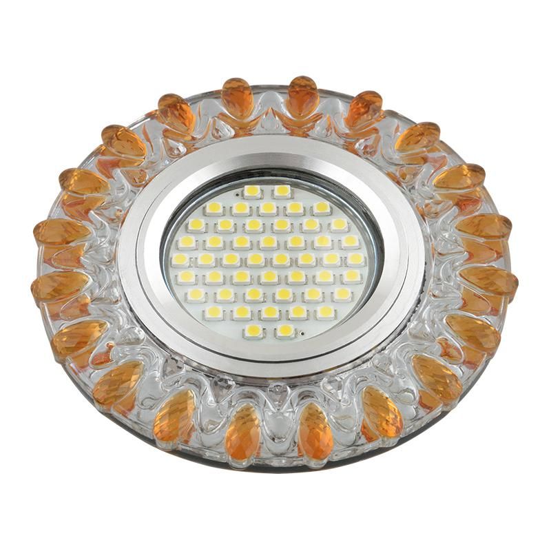 светильник dls-l148 gu5.3 glassy/gold gu5.3 встраив. доп. светодиод. подсветка 3вт без лампы стекло fametto ul-00003900 от BTSprom.by