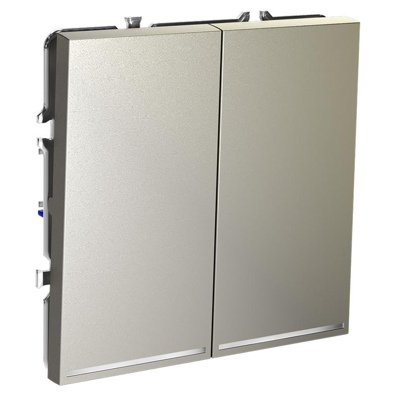  Выключатель 2-кл. СП S70 10А с подсветкой механизм шелк Voltum VLS020204 фото в каталоге от BTSprom.by