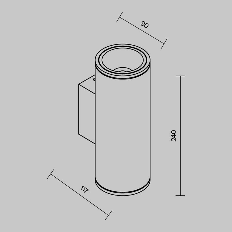  Светильник Shim 24Вт 3000К IP65 бра настен. Maytoni O303WL-L24GF3K фото в каталоге от BTSprom.by