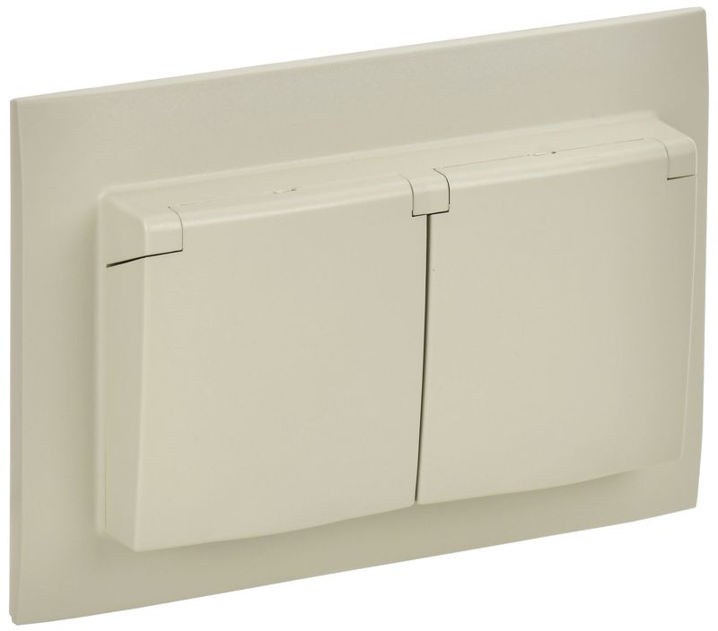 розетка 2-м skandy 16а ip44 с крышкой в сборе sk-r12b беж. iek sk-r26-16-44-k10-f от BTSprom.by