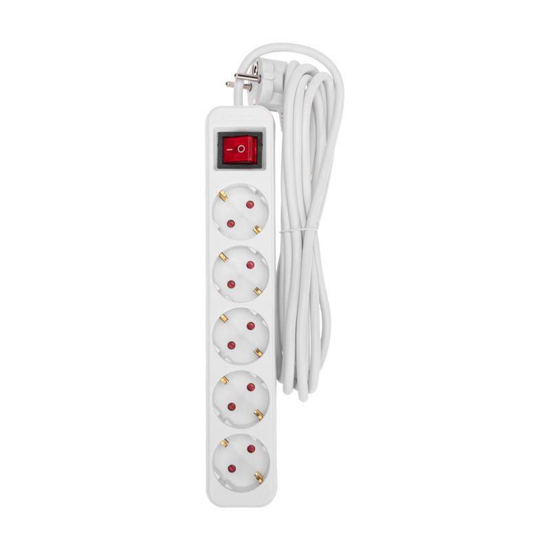 удлинитель 5х3м с заземл. standard 3х1кв.мм с выкл. бел. rexant 13-4032 от BTSprom.by