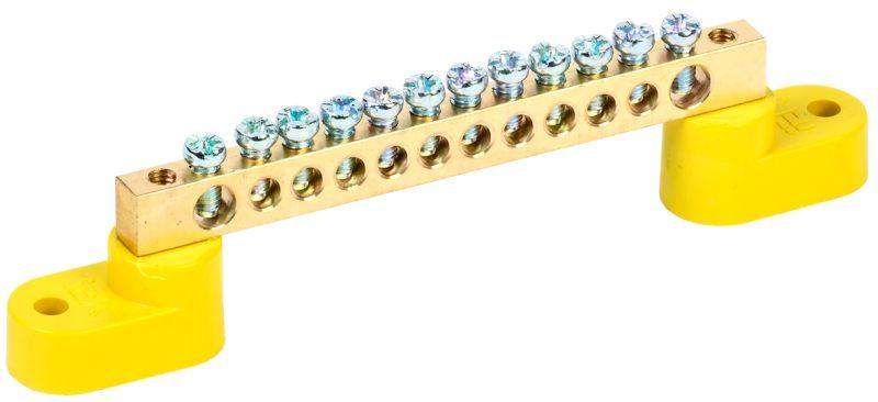 шина pe "земля" шни-6х9-12-у2-ж на двух угловых изоляторах iek ynn10-69-12c2-k05 от BTSprom.by