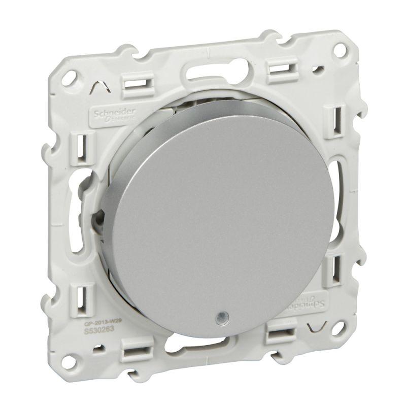  Переключатель проходной 1-кл. СП Odace 10А IP21 с LED-подсветкой механизм алюм. SchE S53R263 фото в каталоге от BTSprom.by