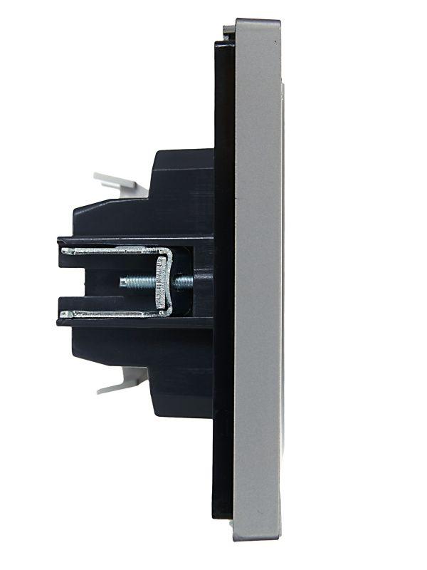  Выключатель 2-кл. СП FORTE&PIANO 10А FP506 с индикацией сталь IEK FP-V20-1-10-1-K46 фото в каталоге от BTSprom.by