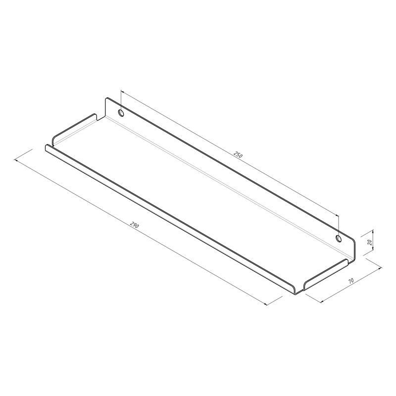  Полка для хранения 290x70мм металлическая настенная черн. Rexant 38-0673 фото в каталоге от BTSprom.by