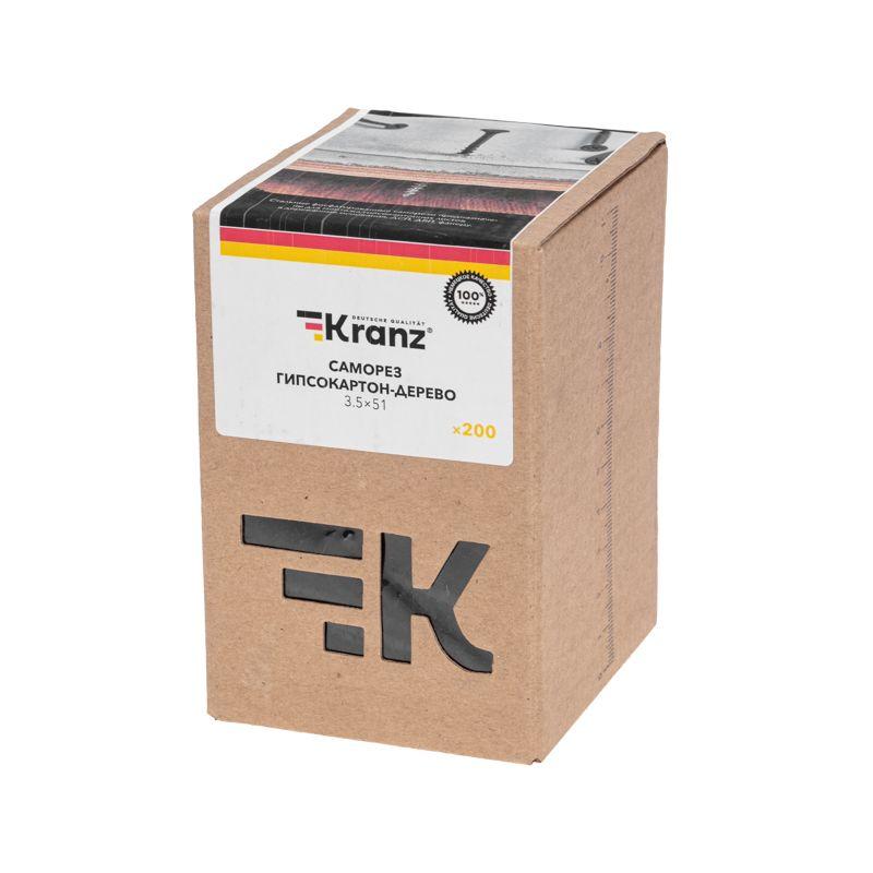  Саморез гипсокартон-дерево 3.5х51 (уп.200шт) Kranz KR-01-3331-008 фото в каталоге от BTSprom.by