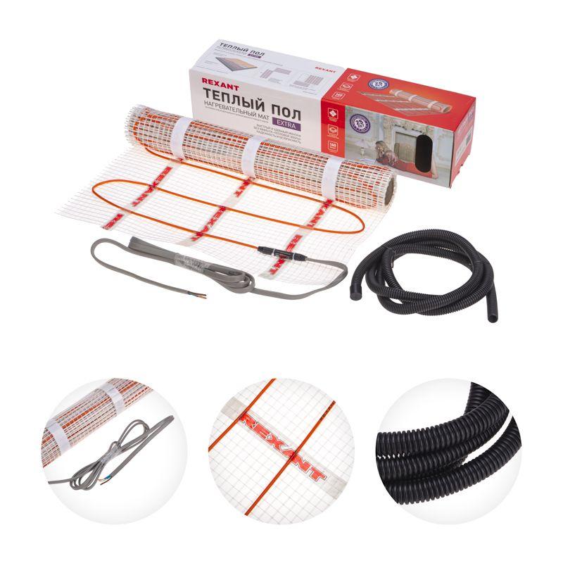  Комплект "Теплый пол" (мат) двухжил. 112Вт 0.5х1.4м 0.7кв.м Extra Rexant 51-0501 фото в каталоге от BTSprom.by