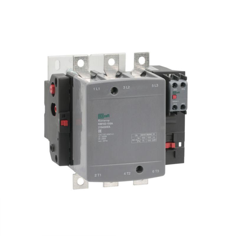 контактор 150а 220в ас ас3 ас4 1но+1нз км-102 dekraft 21943dek от BTSprom.by