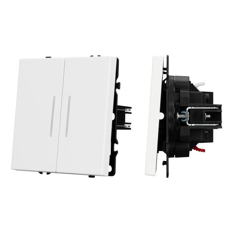 выключатель проходной 2-кл. led swt-nobe-mkp2-sfpl-l-wh 10а 230в механизм arlight 054240 от BTSprom.by