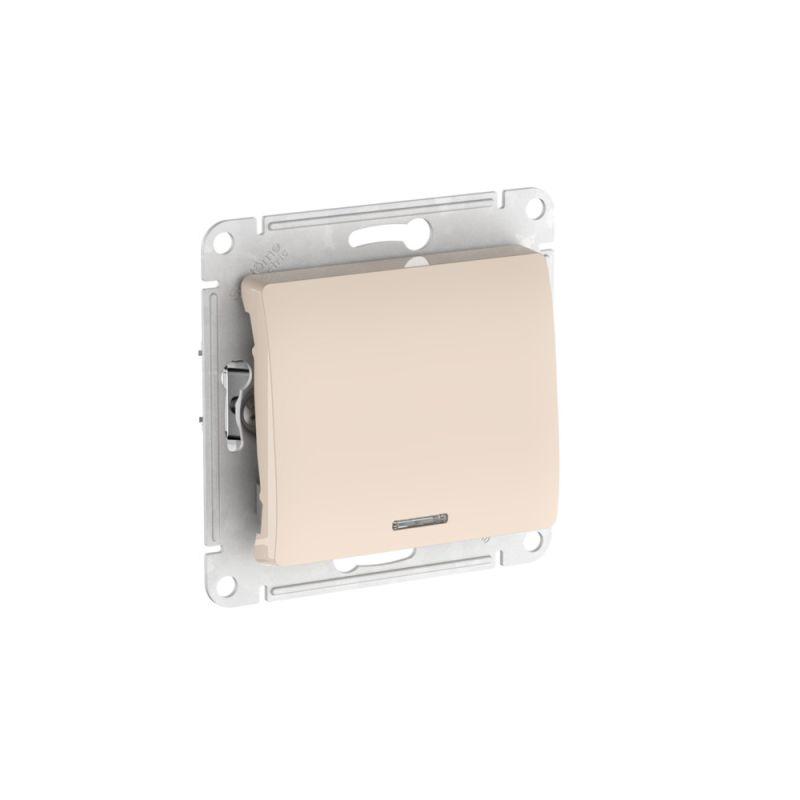 выключатель 1-кл. glossa (сх. 1а) 10ax с подсветкой быстрозажим. клем. механизм беж. se gsl000213s от BTSprom.by