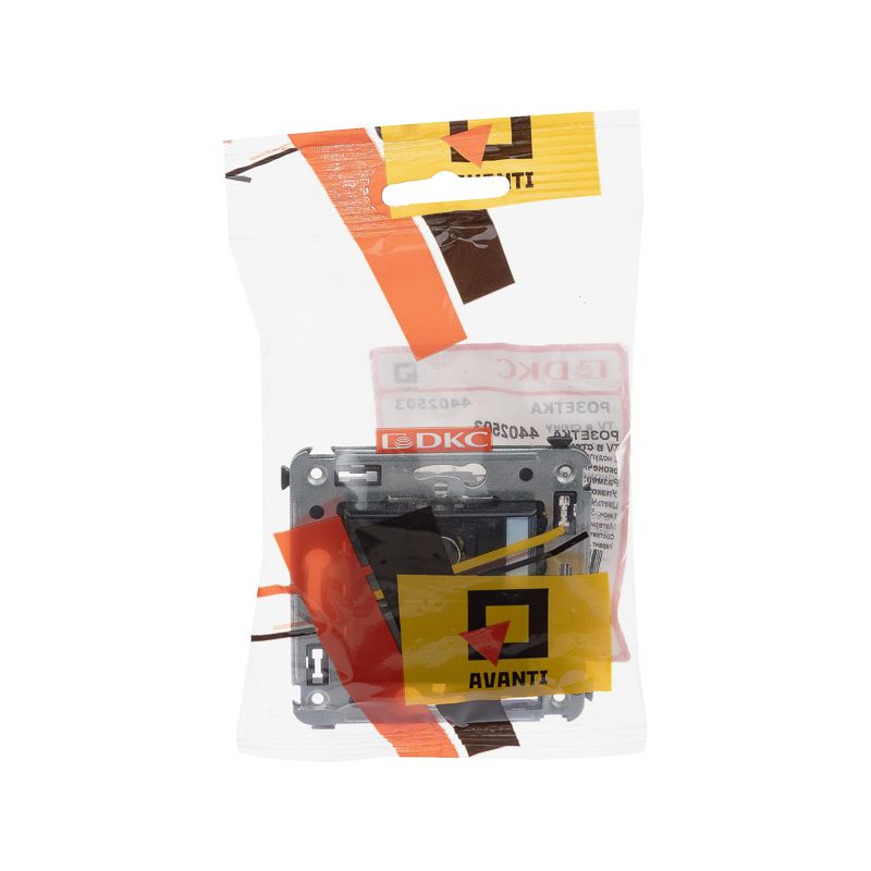  Розетка телевизионная одиночная TV СП Avanti "Черный квадрат" DKC 4402503 фото в каталоге от BTSprom.by