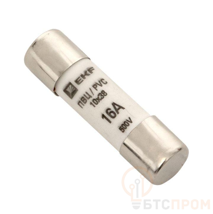 Вставка плавкая цилиндрическая ПВЦ 10х38 16А EKF pvc-10x38-16 фото в каталоге от BTSprom.by  Вставка плавкая цилиндрическая ПВЦ 10х38 16А EKF pvc-10x38-16 фото в каталоге от BTSprom.by