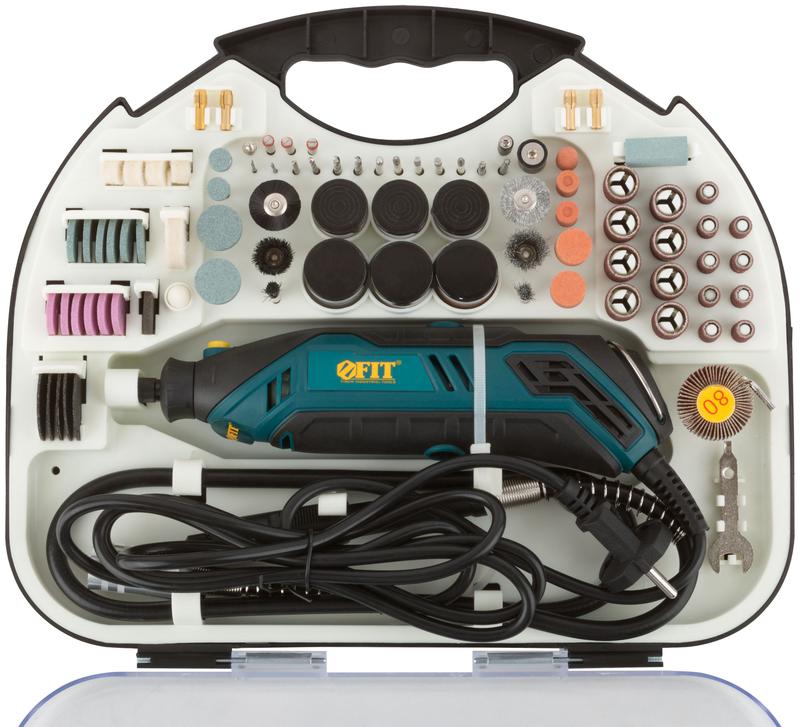  Машина гравировальная 130Вт 10000-35000об/мин 2.4/3.2мм набор насадок FIT 80598 фото в каталоге от BTSprom.by
