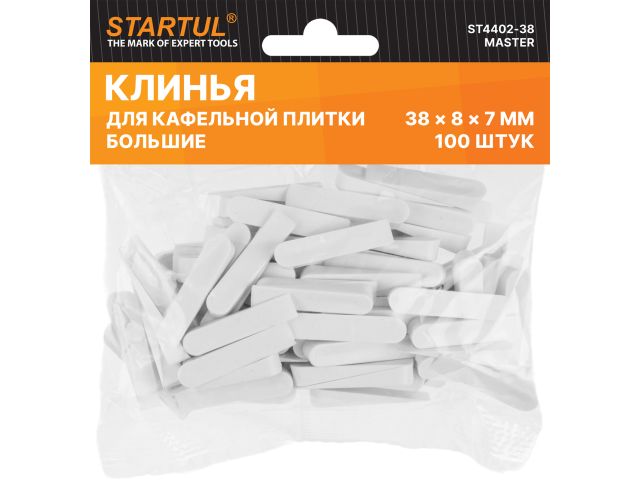 клин д/каф. плитки большой 38х8х7мм 100шт startul master (st4402-38) (используются без зажимов, свп) st4402-38 от BTSprom.by