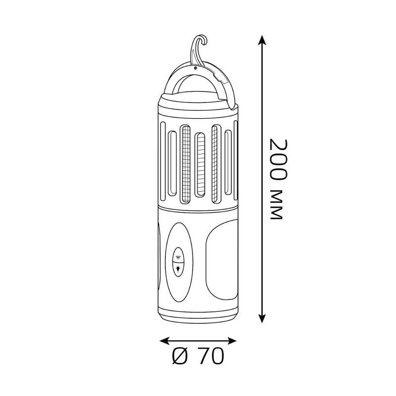  Светильник антимоскитный Mosquito 7Вт элементы питания 3хAA (не в компл.) GAUSS GMQ03 фото в каталоге от BTSprom.by