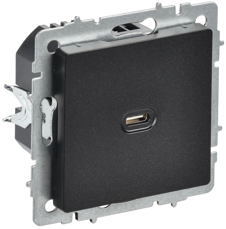 розетка сп brite рю12-1-брч usb c 65вт высокоскор. заряд. черн. iek br-u13-065-k02 от BTSprom.by