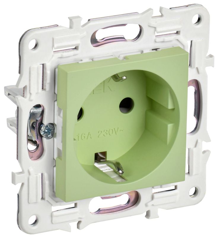 розетка skandy 16а с заземл. без защ. шторок sk-r05g мятный iek sk-r11-16-k06 от BTSprom.by
