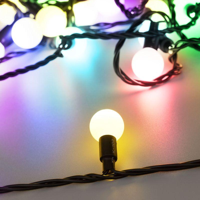 гирлянда светодиодная ard-ball-classic-d23-10000-black-80led rgb (230в 3.5вт) (ip65) ardecoled 025619 от BTSprom.by