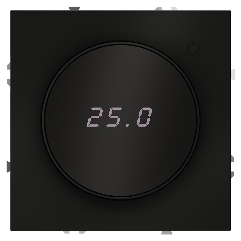 терморегулятор электронный s70 с индикацией и датчиком для теплого пола механизм черн. матов. voltum vls070108 от BTSprom.by