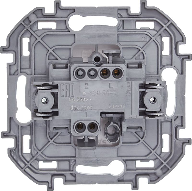  Выключатель кнопочный Inspiria 6А 250В без фиксации НО/НЗ механизм бел. IEK 673690 фото в каталоге от BTSprom.by