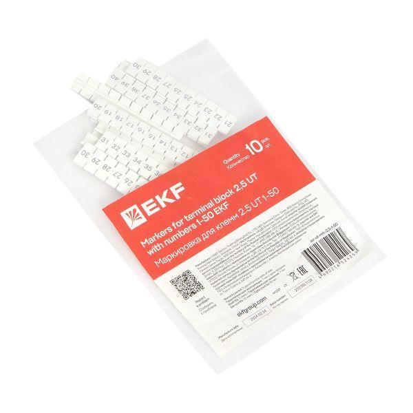  Маркировка для клемм 2.5 UT 1-50 (уп.100шт) EKF scr-ut-mrk-2.5-1-50 фото в каталоге от BTSprom.by