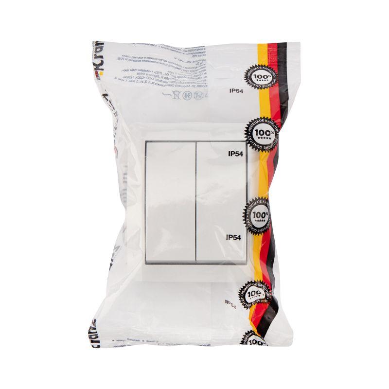  Выключатель 2-кл. ОП INDUSTRIAL IP54 бел. Kranz KR-78-0832 фото в каталоге от BTSprom.by