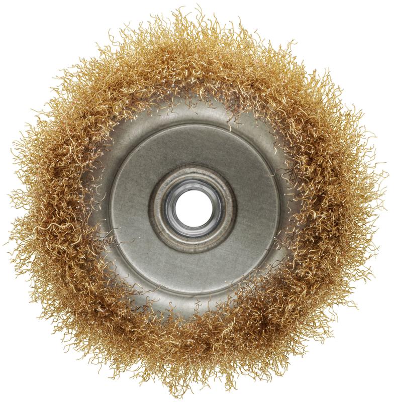 Корщетка-чашка гайка М14 стальная латунированная волнистая проволока 125мм блистер КУРС 39094 фото в каталоге от BTSprom.by
